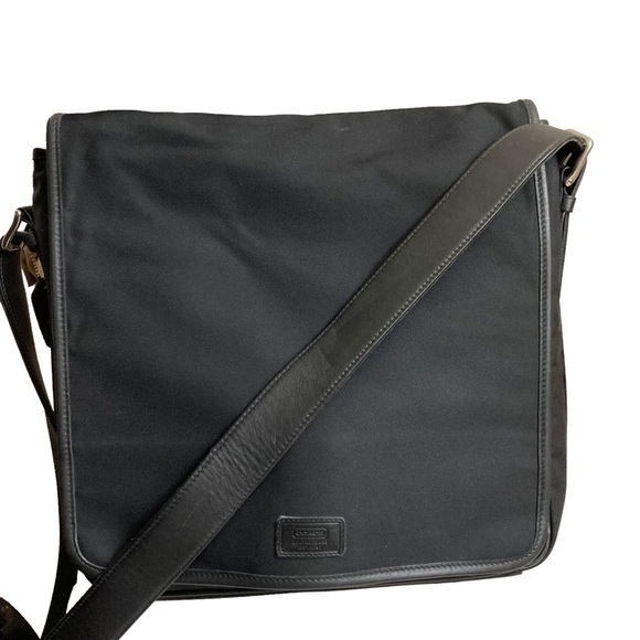 Coach 5019 vintage black nylon leather messenger business bag - Picture 1 of 11